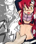  blush disembodied_hand drool drooling female hand inside male navel pain saliva skull stomach tears tengen_toppa_gurren_lagann unknown_artist 