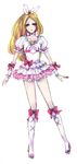  bad_id bad_pixiv_id blonde_hair boots bow brooch choker cure_rhythm dress green_eyes heart jewelry knee_boots long_hair magical_girl minamino_kanade precure solo suite_precure white_choker wrist_cuffs 