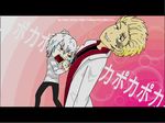  accelerator angry animated animated_gif blonde_hair fight fighting gif grin kihara_amata lab_coat labcoat male male_focus parody red_eyes short_hair smile tears to_aru_majutsu_no_index white_hair 