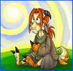  cute goat hooves male sitting solo spiral sun tumult unknown_character 