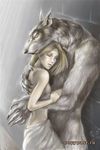  canine copypast.ru couple female hug human love male nude straight topless unknown_artist watermark wolf 