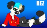  hair heterochromia lemur male necklace pants pocketbat_inc shirt short_hair solo tail zeriara_(character) 