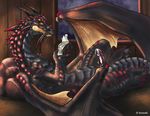  dragon glasses hiroi_kairu horns male masturbation nude scalie wingplay wings 