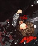  ascot blonde_hair face red_eyes rumia short_hair smile solo touhou upside-down yoss_3 