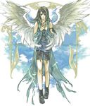  angel_wings black_hair final_fantasy final_fantasy_viii long_hair rinoa_heartilly wings 