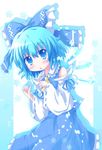  :o blue_eyes blue_hair cirno cosplay hakurei_reimu hakurei_reimu_(cosplay) solo touhou yuya_(minus-k) 