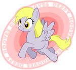  big_eyes derp derpy_hooves_(mlp) equine female feral friendship_is_magic mammal my_little_pony orange_eyes pegasus pink_background plain_background solo stamp unknown_artist wings 
