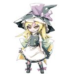  blonde_hair chibi hat kirisame_marisa long_hair nartanz oekaki simple_background solo touhou very_long_hair witch_hat yellow_eyes 