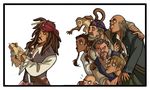  6+boys anamaria cotton_(potc) dark_skin jack_sparrow jack_the_monkey joshamee_gibbs marty_(potc) monkey multiple_boys pintel pirate pirates_of_the_caribbean ragetti 