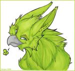  2006 avian blue_eyes clover ear_piercing female feral green gryphon head holly_massey likeshine piercing solo 