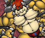  bowser bulge claws dragon fangs horns koopa lizard looking_at_viewer male mario_bros muscles reptile scalie skimpy solo spikes standing thong tkc2021 