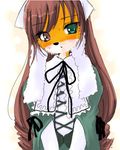  blush canine desu female fox furseiseki heterochromia parody solo unknown_artist 