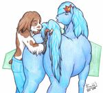  2008 anatomically_correct animal anthro anthro_bestiality anus blue canine dog equine equine_pussy female feral fisting flower freckles_(artist) freckles_(character) horse interspecies jeans male mare pussy vaginal 
