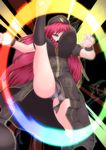  benedicta_(yamamaya4) blue_eyes bouncing_breasts braid breasts cameltoe genocide_cutter hat highres hong_meiling impossible_clothes koumajou_densetsu large_breasts legs long_hair panties pantyshot red_hair solo the_king_of_fighters thick_thighs thighs touhou underwear 