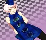  bad_id bad_pixiv_id black_legwear checkered elizabeth_(persona) gloves pantyhose persona persona_3 pink_hair short_hair solo ultra00 yellow_eyes 