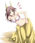  animal_ears bra breasts brown_eyes brown_hair cleavage dressing female infinite_stratos navel nohotoke_honne short_twintails solo twintails underwear white_background 