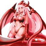  breasts cales capcom claws cleavage dragon_girl highres monster_girl monster_hunter personification pink_hair pink_rathian rathalos rathian red_eyes red_hair scales wings 