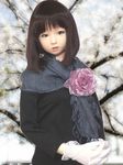  bishoujo_senshi_sailor_moon bob_cut child doll flower gloves lace realistic rose sailor_saturn shawl tomoe_hotaru 