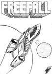  2005 black_and_white freefall greyscale monochrome moon planet savage_chicken spacecraft star*fighter starfighter 
