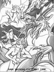 anthro ball_fondling breasts dark_natasha dragon equine female feral male nude penis pussy scalie straight unicorn vore wings 