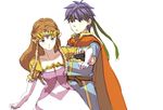  1girl blue_eyes blue_hair brown_hair cape fire_emblem fire_emblem:_souen_no_kiseki gloves headband ike long_hair o-yuki princess_zelda super_smash_bros. the_legend_of_zelda the_legend_of_zelda:_twilight_princess tiara 