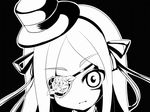  character_request copyright_request eyepatch greyscale hat monochrome roku_usagi solo 