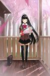  :d ^_^ bad_id bad_pixiv_id bag bangs black_hair black_legwear blunt_bangs blush bouquet bow cherry_blossoms closed_eyes flower full_body hasuhadera_kunka ichiko_oharu legs loafers long_hair looking_at_viewer open_mouth original pleated_skirt school_bag school_uniform shoes skirt smile solo thighhighs very_long_hair zettai_ryouiki 