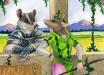  armor female jamie_l._holcomb jester knight ladyjekyll male medieval rat rodent 