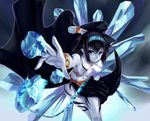  bad_id bad_pixiv_id black_hair blue_eyes celsius_(tales) hairband highres ice leaning_forward midriff navel nksk pointy_ears short_hair solo tales_of_(series) tales_of_symphonia tattoo 