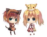  a_(pivot-nitidokui) alternate_costume animal_ears anise_tatlin anise_tatlin_(cosplay) bad_id bad_pixiv_id binoculars black_eyes blonde_hair brown_hair cat_ears cat_tail chibi cosplay doll multiple_girls patty_fleur rita_mordio short_hair tail tales_of_(series) tales_of_the_abyss tales_of_vesperia thighhighs tokunaga 