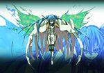  blue_eyes blue_hair chain collar gloves long_hair nymph_(sora_no_otoshimono) page solo sora_no_otoshimono thighhighs twintails very_long_hair wings zoom_layer 