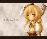  amanojaku bad_id bad_pixiv_id beret blonde_hair blush drill_hair gun hat letterboxed magical_girl magical_musket mahou_shoujo_madoka_magica puffy_sleeves rifle smile solo tomoe_mami weapon yellow_eyes 