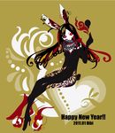  2011 animal_ears bad_id bad_pixiv_id bunny_ears hibi_(marie) high_heels new_year original shoes sitting solo 