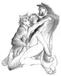  anal anal_penetration canine female human interspecies male penetration sarah_combs sex sketch straight threesome wolf 