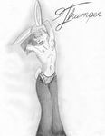  2009 black_and_white hi_res lagomorph male monochrome nipples piercing rabbit sketch solo thumper undressing wred 