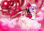  blood blue_hair cloudy.r hat red_eyes remilia_scarlet solo touhou wings 
