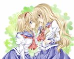  alice_margatroid alternate_costume bad_id bad_pixiv_id blonde_hair blue_eyes hairband kirisame_marisa long_hair multiple_girls nanase_nao school_uniform short_hair touhou yellow_eyes yuri 