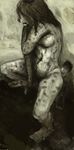  chubby fat feline female greyscale lynx mammal monochrome nude overweight pensive portrait pursuit_(artist) realistic roan_(character) solo speedpaint 