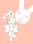  animal_ears bad_id bad_pixiv_id bunny_ears bunny_tail jingai_modoki looking_back monochrome original outstretched_arms short_hair solo spread_arms tail 