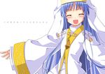  bad_id bad_pixiv_id blue_hair cape highres index kasalelia long_hair nun robe safety_pin smile solo to_aru_majutsu_no_index translated 