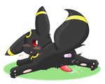  anal_insertion anal_penetration blush eeveelution feral insertion looking_at_viewer male nintendo penetration penis pok&#233;mon pok&eacute;mon red_eyes solo tail umbreon unknown_artist video_games 