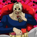  blood candy chocolate friday_the_13th hockey_mask jason_voorhees male_focus mask pixiv_manga_sample sitting solo valentine 