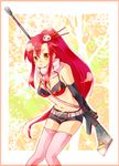  bad_id bad_pixiv_id bikini_top breasts gun hair_ornament hoshiyume_yashiro large_breasts long_hair navel ponytail red_hair rifle scarf sniper_rifle solo tengen_toppa_gurren_lagann thighhighs weapon yellow_eyes yoko_littner 