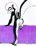  anus female grin hindpaw james_m_hardiman labia nude presenting pussy raised_tail skunk solo tail 