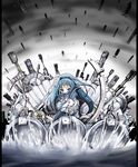  akemi_homura bad_id bad_pixiv_id blue_hair clock gears gun hairband highres kneeling long_hair magical_girl mahou_shoujo_madoka_magica pantyhose rocket rocket_launcher shield solo tameikirakuda water weapon 