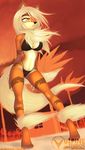  2008 amber_eyes arcanine bikini canine chest_tuft female hair long_hair long_white_hair orange pok&eacute;mon pok&eacute;morph skimpy solo standing tailsrulz tight_clothing white_hair 