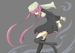  39degrees bleach boots dokugamine_riruka dress fullbringer hat high_heels knee_boots long_hair pink_eyes pink_hair shoes solo twintails 
