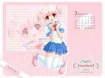  calendar fair_child hazumi_kotori nimura_yuushi pink_hair seifuku thighhighs 