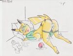  anthro ass_up bed breasts butt cum female looking_at_viewer nintendo panties panties_down pikachu pillow plain_background pok&#233;ball pok&#233;mon pok&#233;morph pok&eacute;ball pok&eacute;mon pussy raised_tail roy_mccloud underwear video_games white_background 