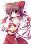  brown_hair detached_sleeves hakurei_reimu minase_(dragon_panda) red_eyes solo touhou 